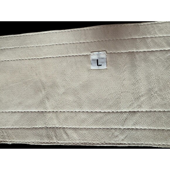 Vintage Womens Hip Belt White Soft Leather Bohemian Hand Painted 70s - Picture 6 of 7